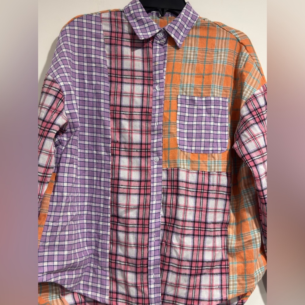 Better Be Women’s Patchwork Plaid Button-Down Shi… - image 4